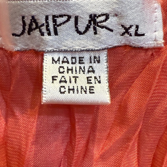 Jaipur Salmon/Orange Ruffled Short Sleeve Crinkle Blouse - Picture 4 of 6